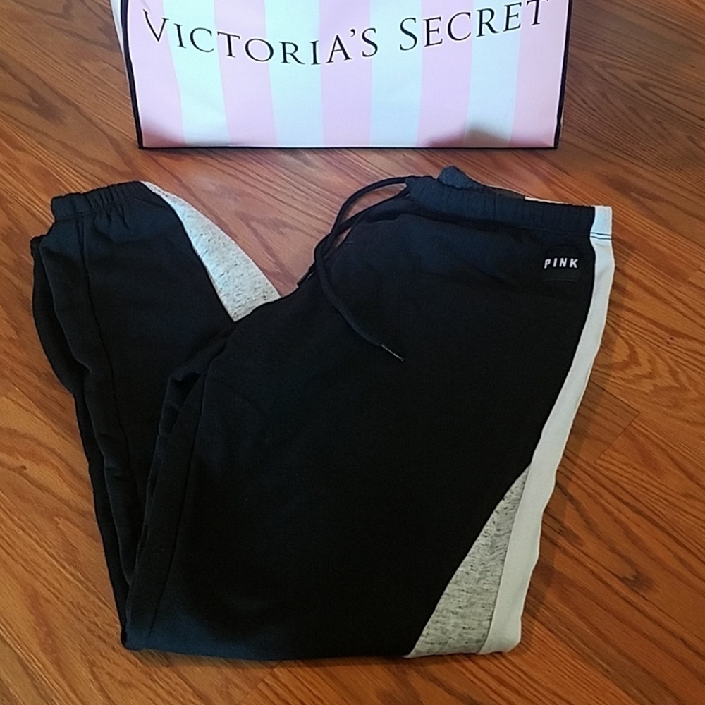 Victorias Secret Pink Classic Sweat Pants Black Size MEDIUM
